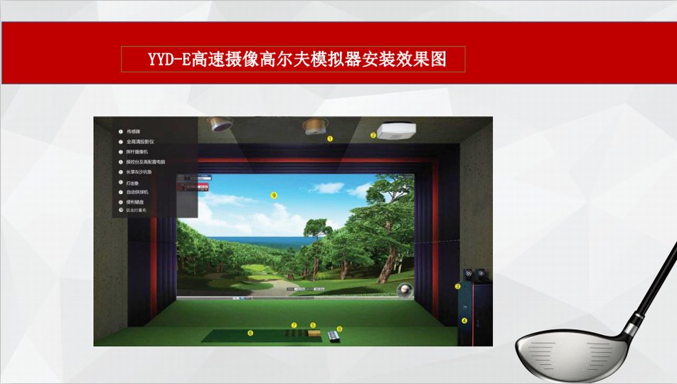 高速摄像室内高尔夫双肩连线与双臂形成的三角形保持很好提高推杆