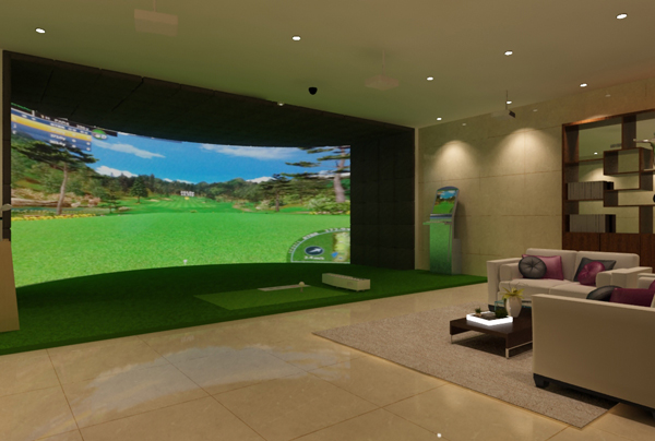 天津室内高尔夫模拟设备安装在天津市河北集团供给用户进行训练案例