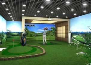 湖北高尔夫模拟器案例 此案例选用韵益达的专业设备安装在湖北省武汉