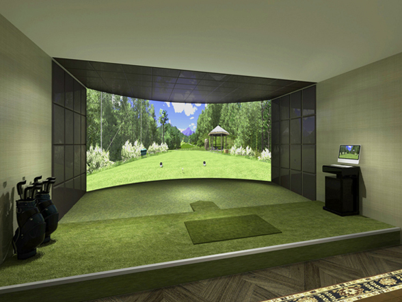 惠州高尔夫模拟器案例 室内模拟系统安装完毕 用户经过各种试打体验很满意的